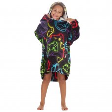 18C879: Kids Plush Oversized Hoodie- Gamer (One Size - 7-13 Years)